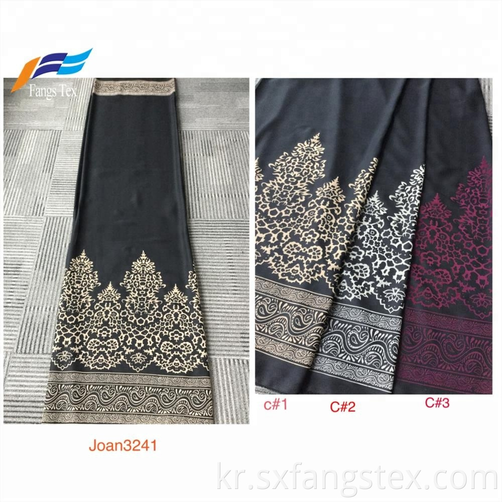 Wholesale Formal Black Polyester Nida Printing Abaya Fabric 2